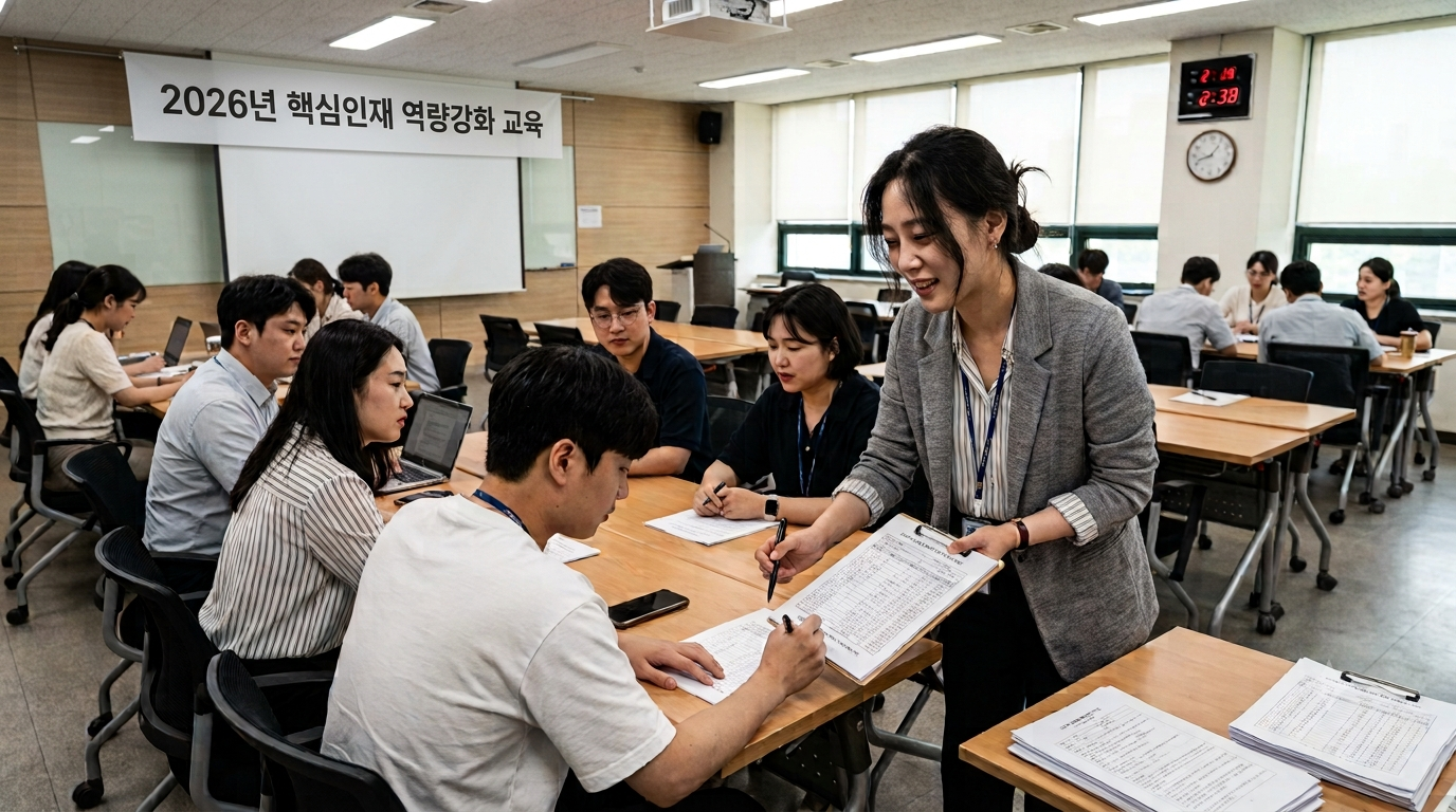 바이브코딩스쿨 수강 전, 출석부와 이수처리를 수기로 반복하던 교육 담당자의 모습