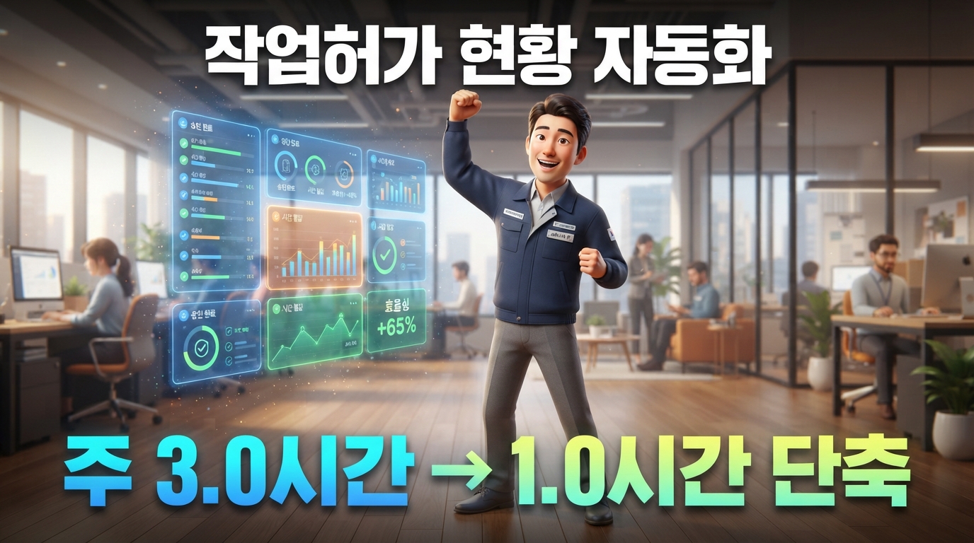 [에너지·설비] 작업허가 현황 다운로드 및 통계 대시보드 구축 자동화 | 주 3.0시간 → 1.0시간 단축