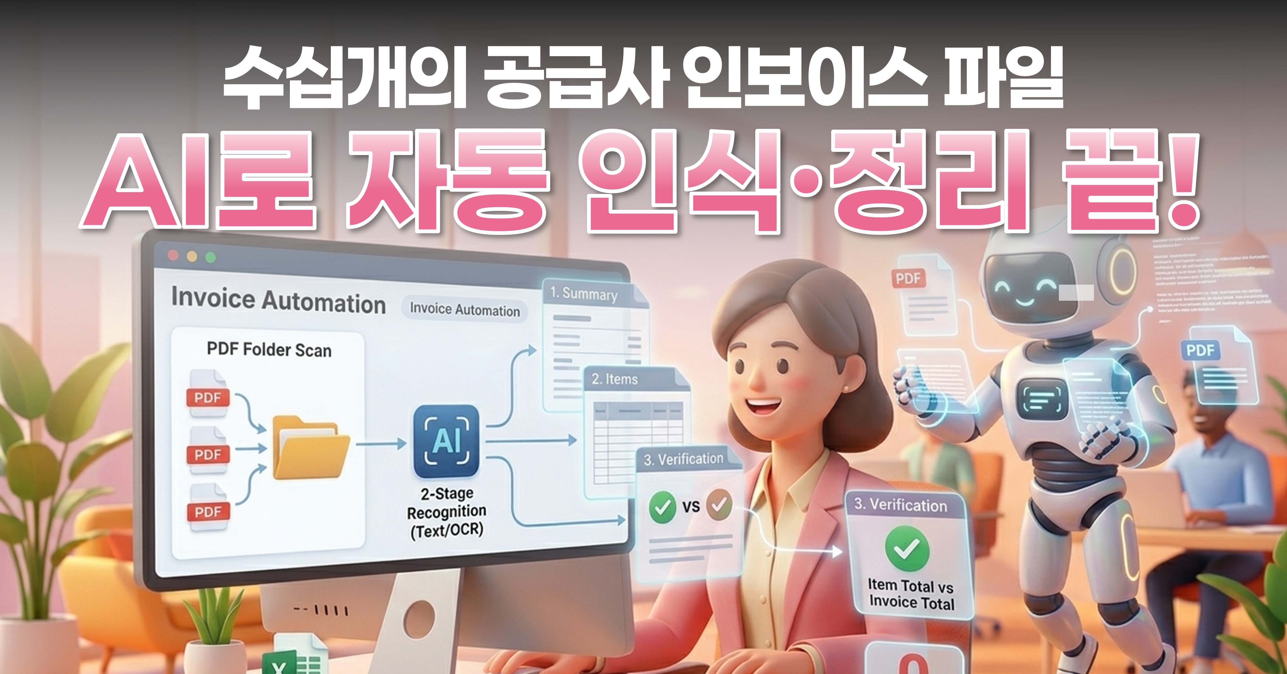 [구매] 수십개의 인보이스 파일 자동 인식·항목 분류·검토 자동화 | 월 30시간 → 1시간으로 단축